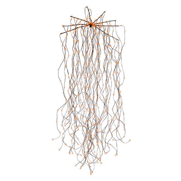 Celebrations Celebrations Orange 450 ct 4.9 in. LED Prelit Big Seed Waterfall Light Hanging Decor WWORA - main